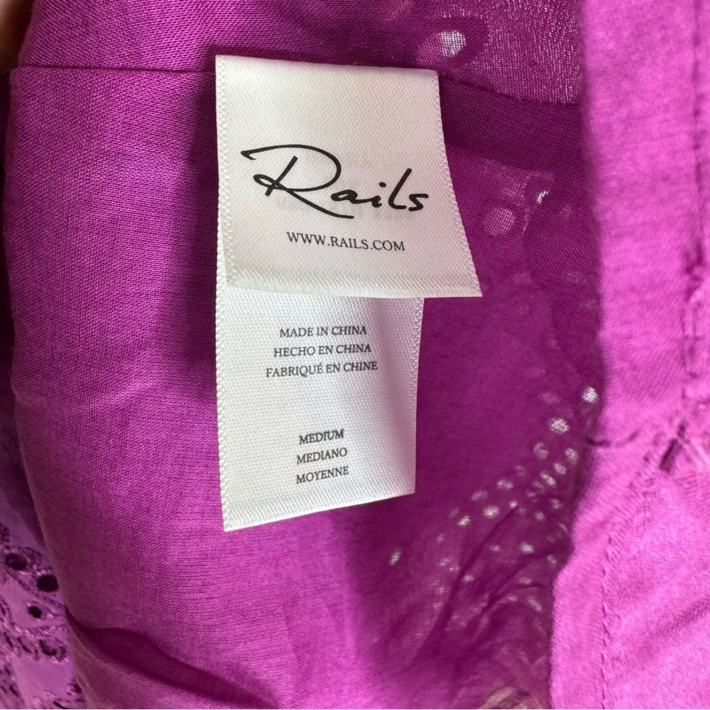 Rails Gia Eyelet Embroidered Cotton Midi Dress in Berry Size M NWT - Picture 6 of 13